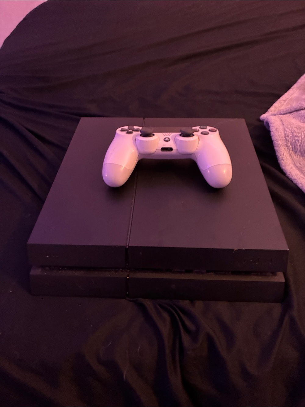 Sony Black PlayStation 4 Slim with White Controller